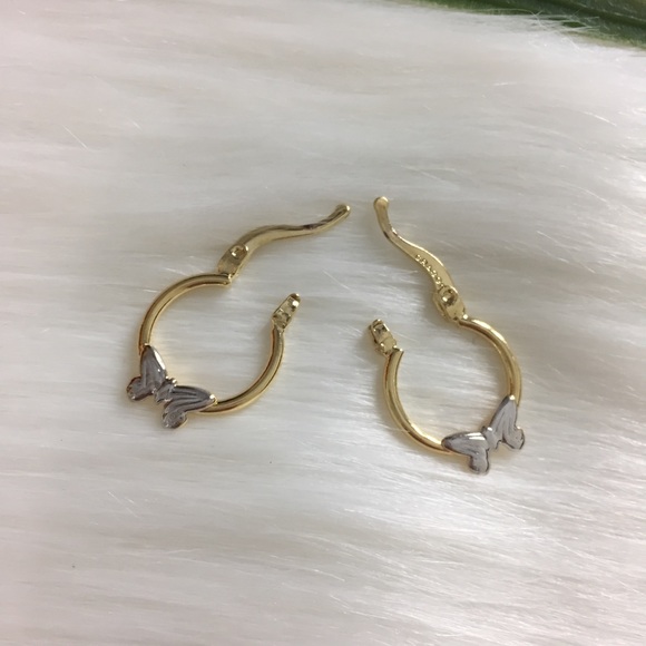 18K GOLD FILLED HOOP EARRINGS. SMALL. CLIP-TOP - Picture 6 of 6